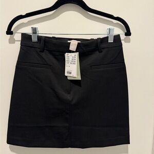 H&M Black Tailored Mini Skirt | NWT Classic Workwear Mini | Size 2